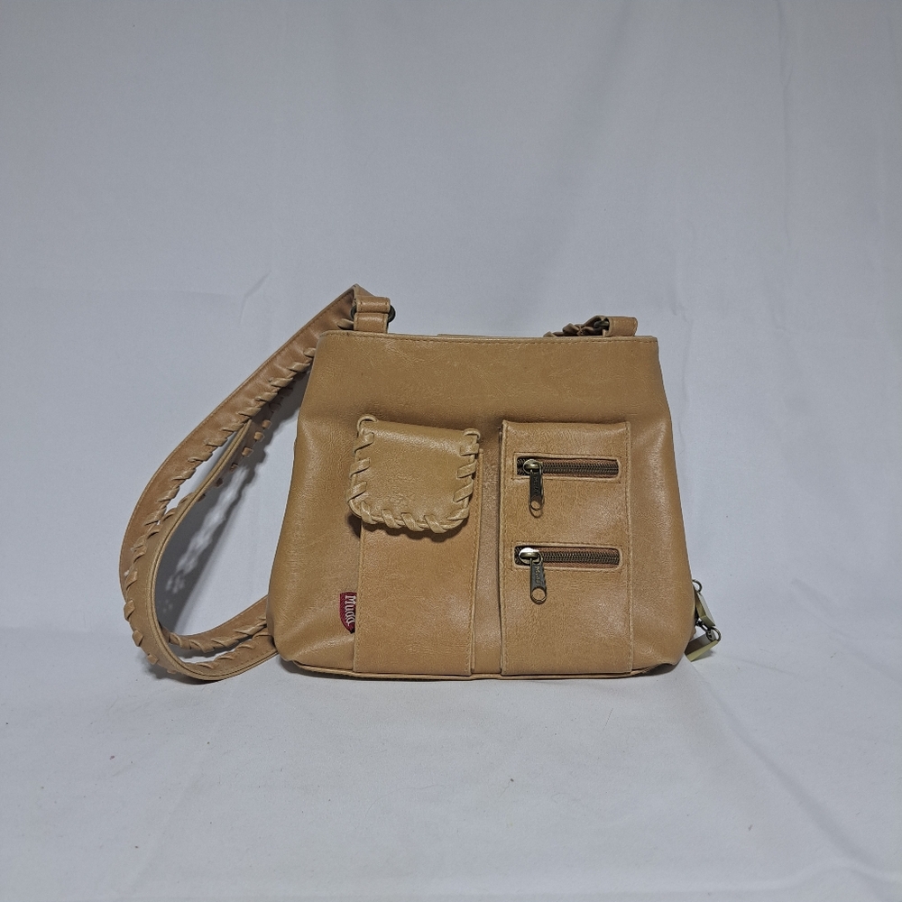 Mudd Vtg Y2K Leather Braided‎ Shoulder Bag Handbag Small Boho Cell Phone Holder